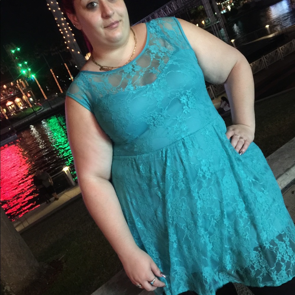Teal Lace dress